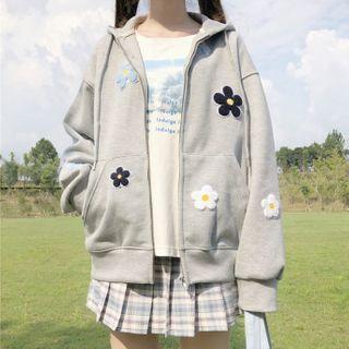Floral Zip Hoodie