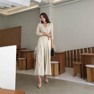 Lace-top Wide-leg Jumpsuit