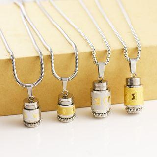 Stainless Steel Turnable Pendant Necklace