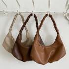 Zipped Twisted-strap Hobo Bag