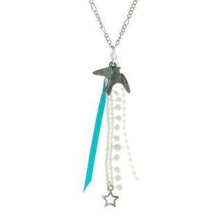 Silver Swallow Ribbon Necklace