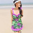 Tropical Print Swimdress