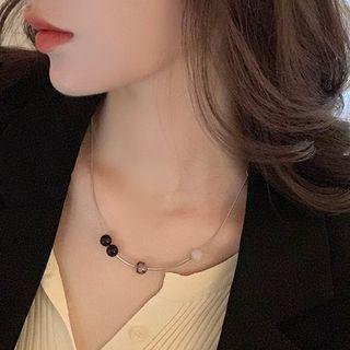 Bead Alloy Necklace Silver - One Size