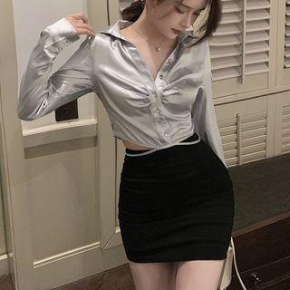 Cutout Shirt / Pencil Skirt