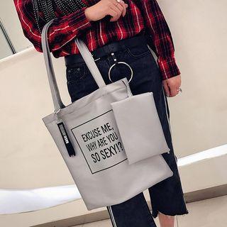 Set: Lettering Tote Bag + Zip Pouch
