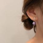 Rhinestone Faux Pearl Dangle Earring 1 Pair - Purple - One Size