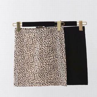 High-waist Leopard Pencil Skirt