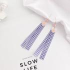 Plaid Ribbon Daisy Dangle Earring