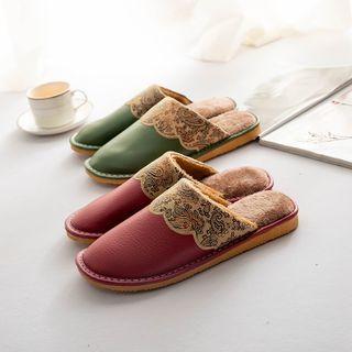 Paisley Print Panel Slippers