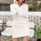 Pleather A-line Miniskirt With Belt Bag