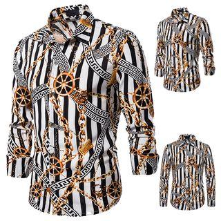 Striped & Chain Print Shirt