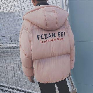 Letter Long-sleeve Padded Coat