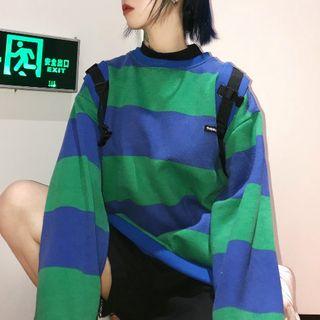 Striped Pullover Stripes - Blue & Green - One Size
