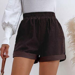 Corduroy High-waist Loose-fit Shorts