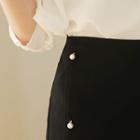 Inset Shorts Faux-pearl Embellished Mini Skirt