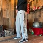 Two Tone Printed Straight-cut Pants