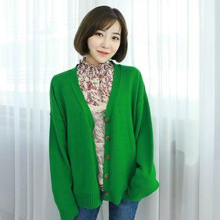 Petite Size - Colored V-neck Cardigan