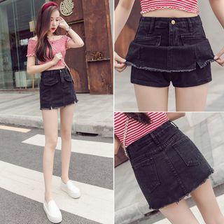 Mini Fitted Denim Skorts