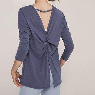 Long-sleeve Tie-back Sports T-shirt