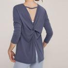 Long-sleeve Tie-back Sports T-shirt