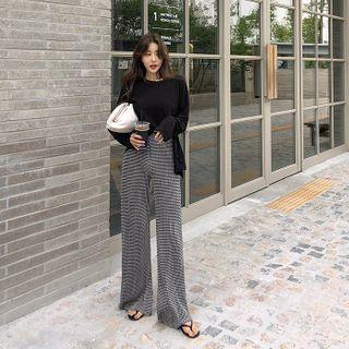 Long-sleeve Slit Loose T-shirt