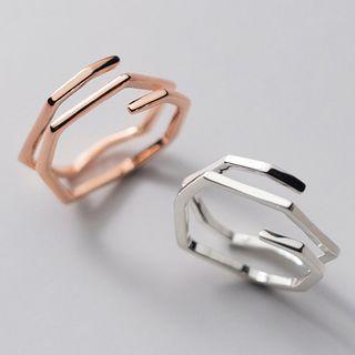925 Sterling Silver Geometric Layered Wrap Around Ring