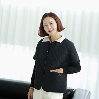 Short-sleeve Zipped Quilted Jacket