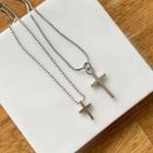 Cross-pendant Chain Necklace Set (2 Pcs)