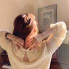 Furry Long-sleeve Loose-fit Blouse - 2 Colors