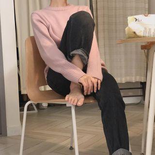 Rib-trim Woolen Sweater