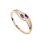 Sparkling Plated Rose Gold Bangle With Purple Austrian Element Crystal