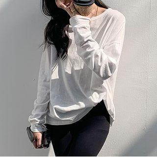 Cotton Wide Long-sleeve Top