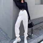 Long-sleeve Cropped T-shirt / Tank Top / Sweatpants / Set