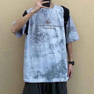 Couple Matching Elbow-sleeve Tie-dye T-shirt
