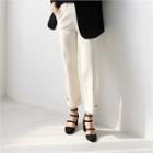 Trifle-strap Faux-suede Pumps