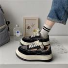 Houndstooth Platform Lace Up Shoes