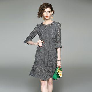 3/4-sleeve Mermaid Dress