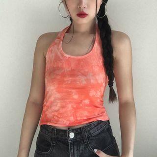 Tie-dyed Halter Tank Top