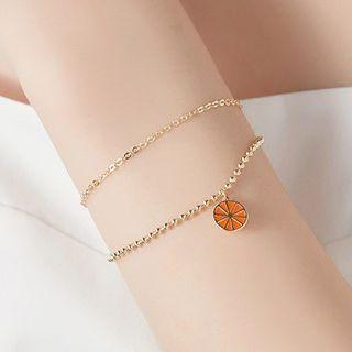 Fruit Glaze Alloy Layered Bracelet Gold - One Size