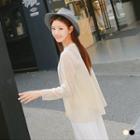 Set: Sheer Chiffon Mock-neck A-line Top + Camisole