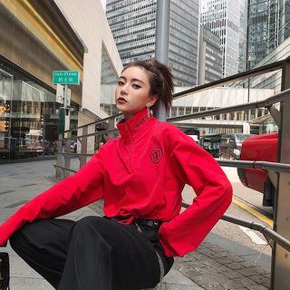 Cropped Embroidered Pullover