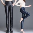 Faux Leather Padded Skinny Pants