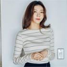 Square-neck Pinstriped Top