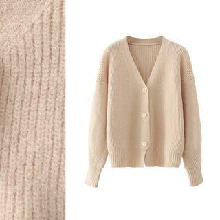 Ribbed Cardigan 21481 - Dark Almond - One Size