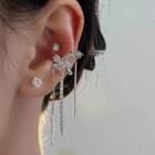 Cz Heart Ear Cuff / Layered Ear Cuff / Fringed Earring