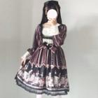 Print Lolita Dress / Petticoat Skirt / Tights / Headband
