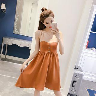 Color Block Double Strap A-line Dress
