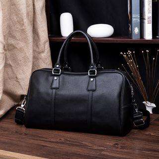Faux Leather Duffle Bag Black - One Size