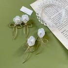 Flower Faux Pearl Alloy Fringed Earring