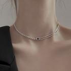 Layered Choker Necklace 1 Pc - Silver - One Size